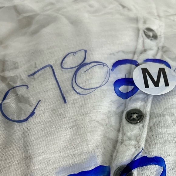 Free People Aster Henley Oversized Boho White Short Sleeved Top Medium - Picture 12 of 13